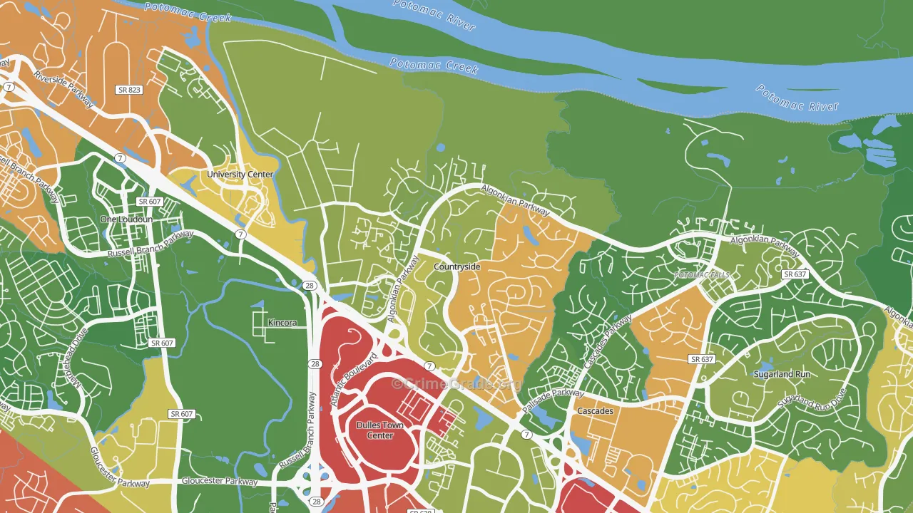 Countryside, VA Map of Theft Rates