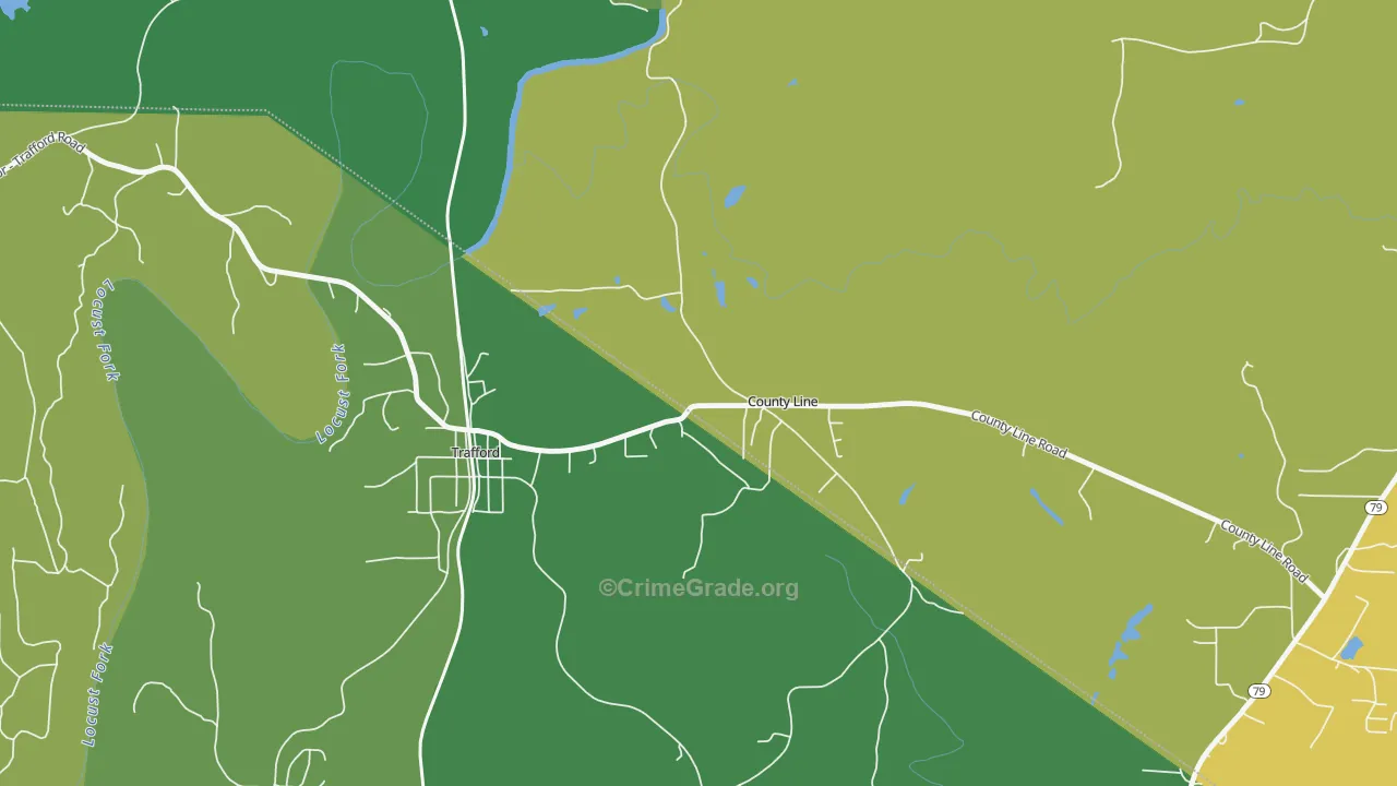 County Line, AL Map of Theft Rates