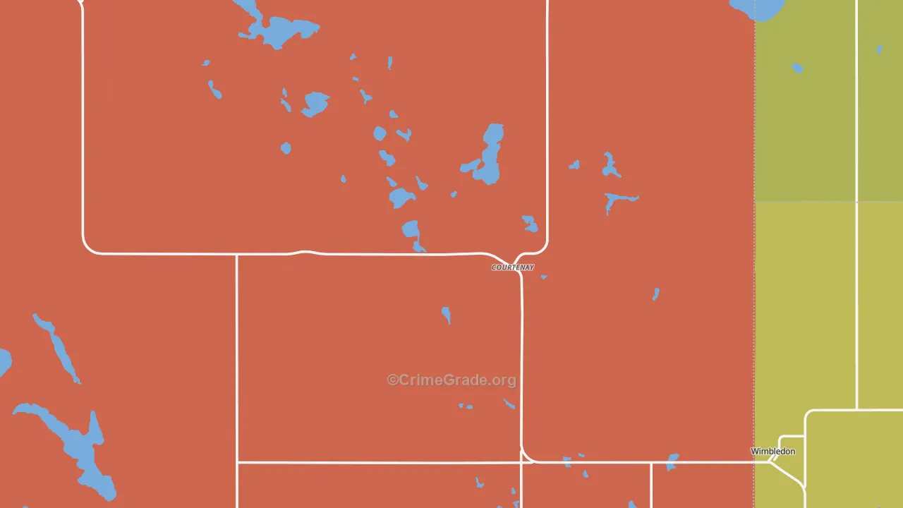 Courtenay, ND Map of Theft Rates
