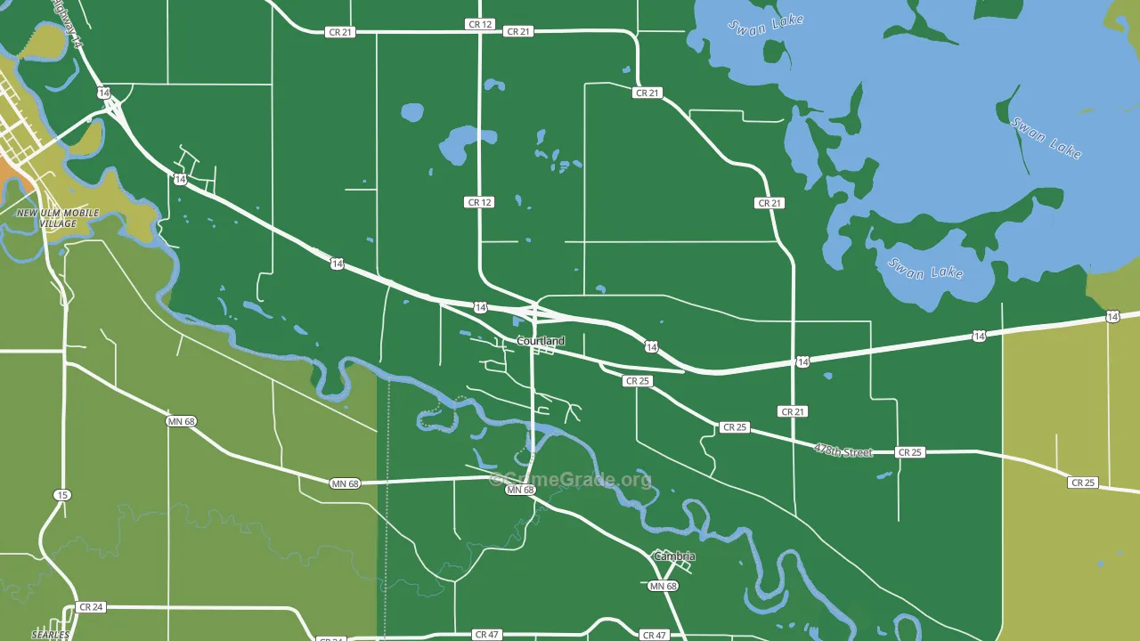 Courtland, MN Map of Theft Rates
