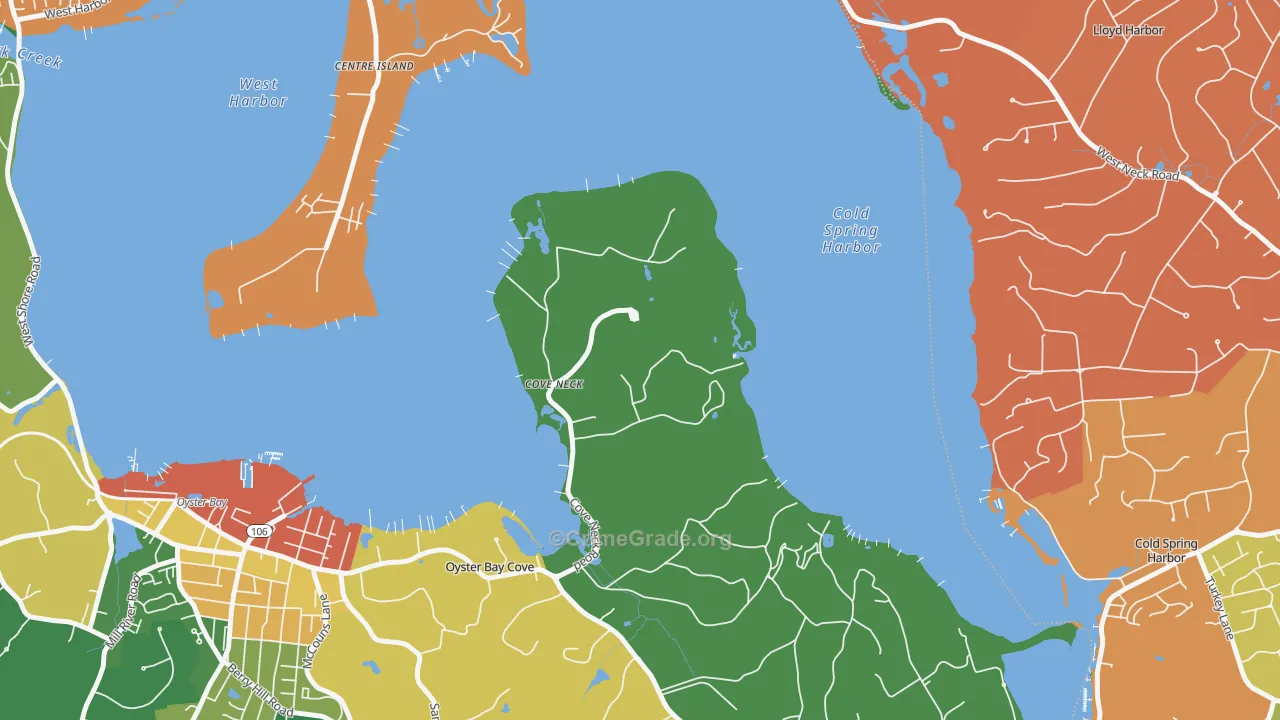 Cove Neck, NY Map of Theft Rates