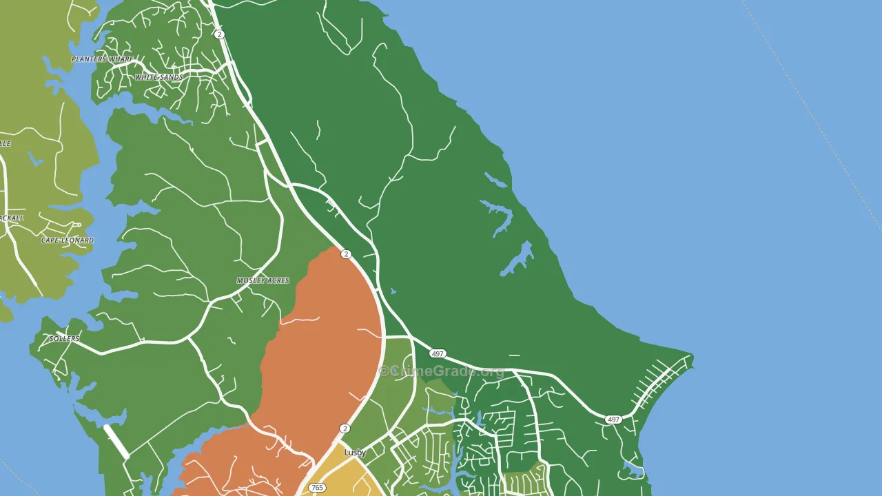 Cove Point, MD Map of Theft Rates