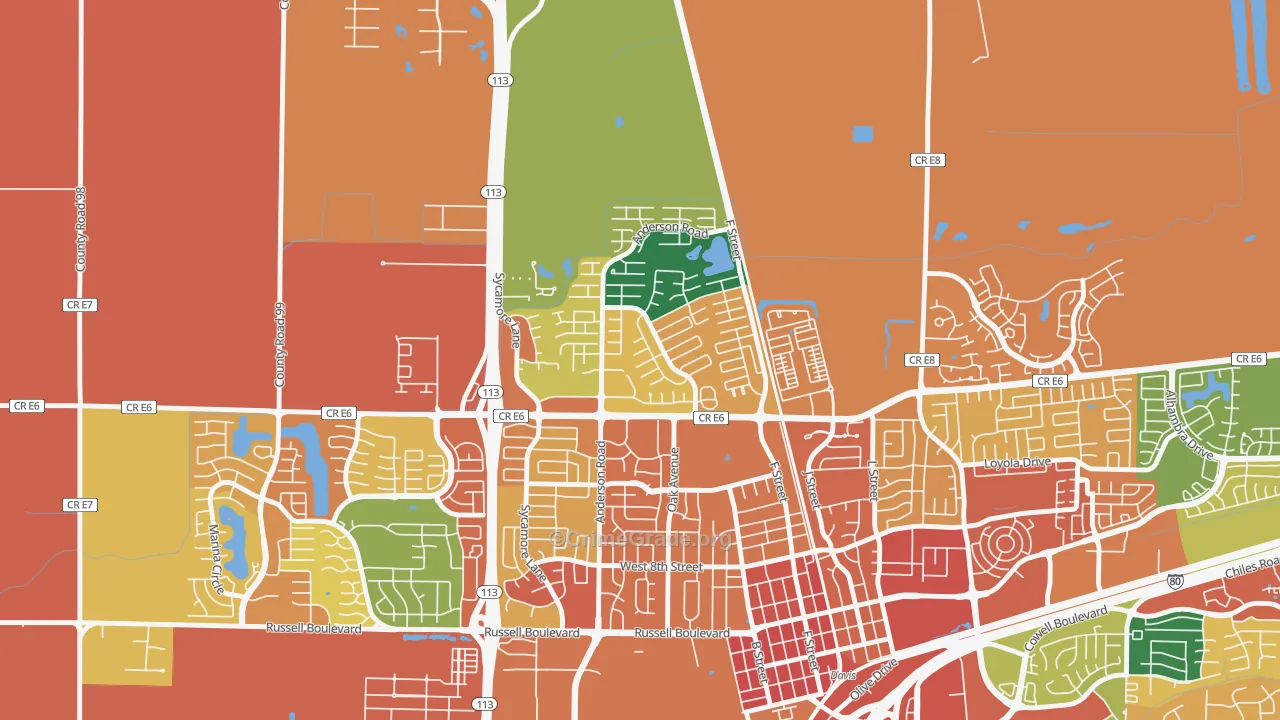 Covell Park, Davis, CA Map of Theft Rates