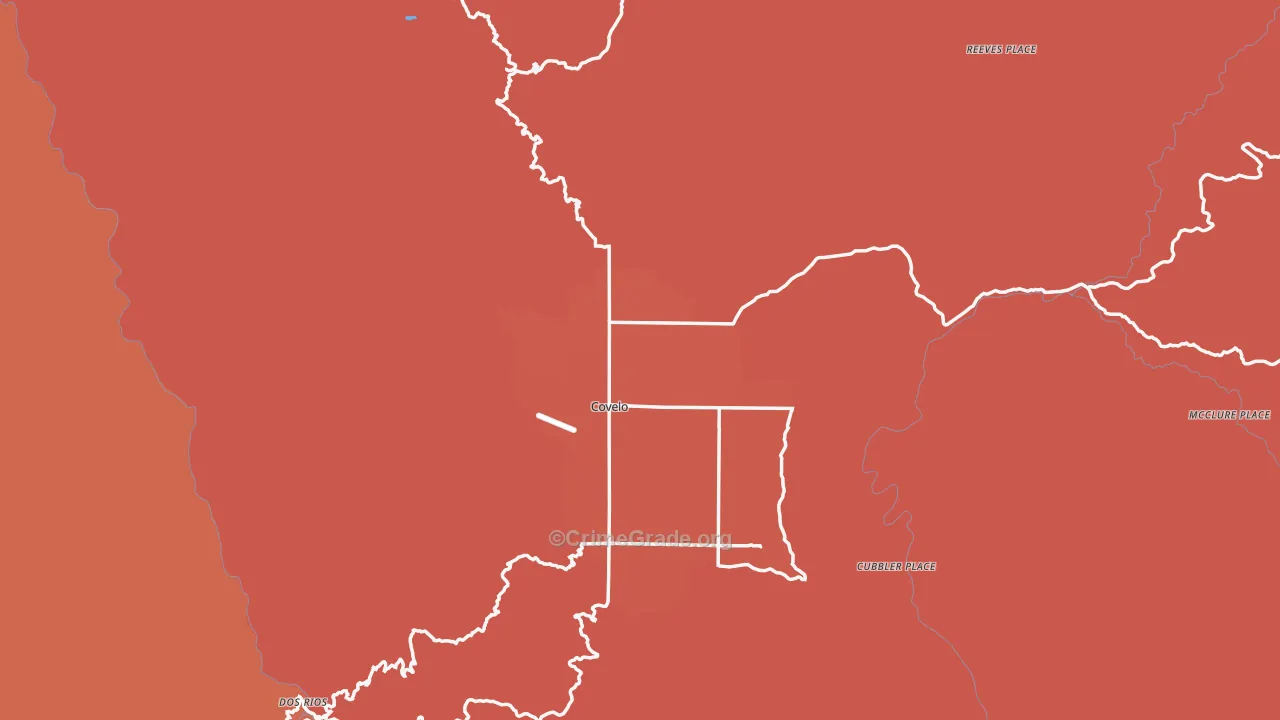 Covelo, CA Map of Theft Rates