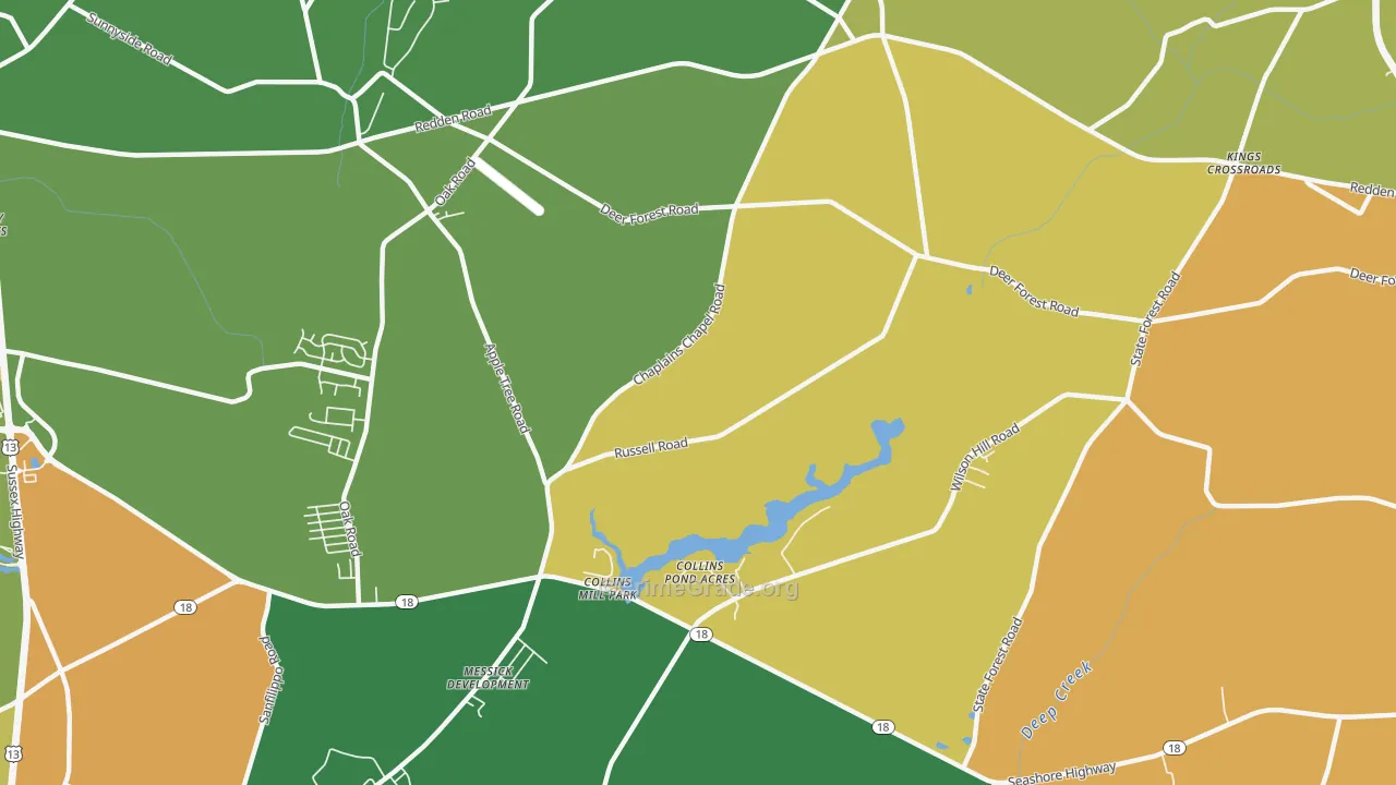 Coverdale Crossroads, DE Map of Theft Rates
