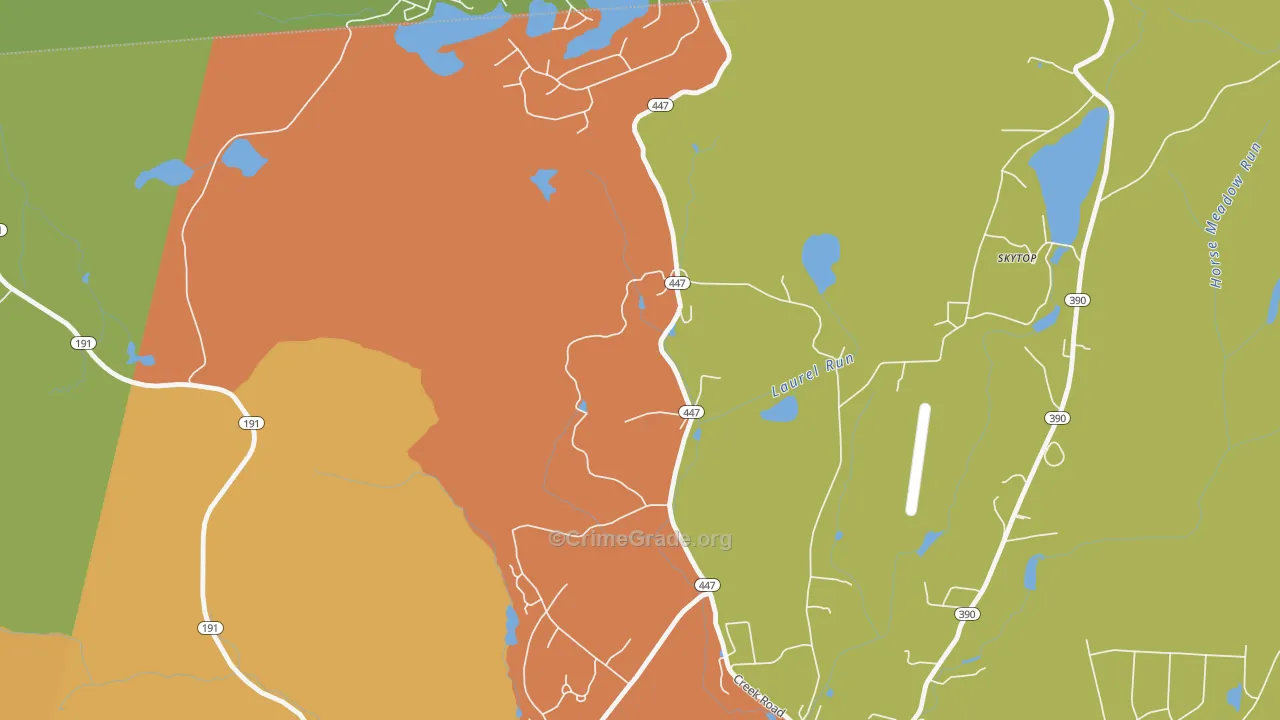 Coveville, PA Map of Theft Rates