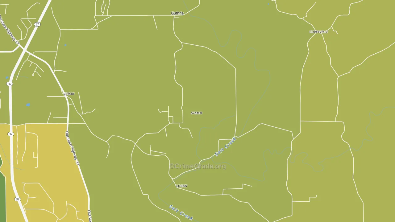 Coveyville, IN Map of Theft Rates