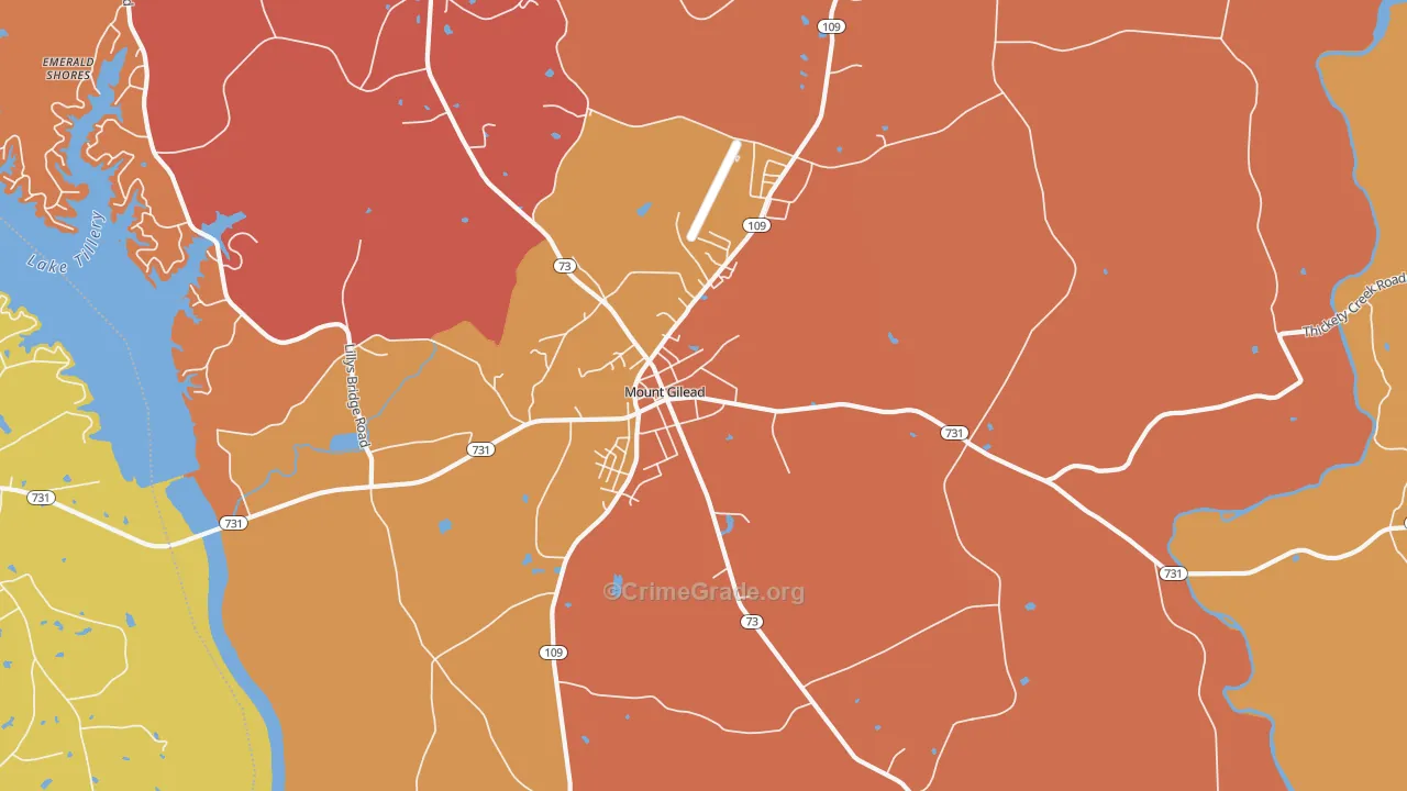 Covington, NC Map of Theft Rates