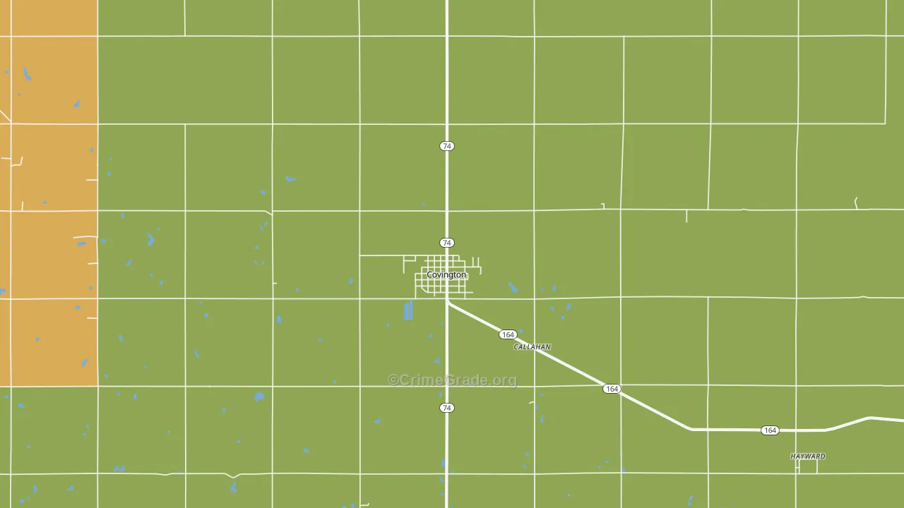 Covington, OK Map of Theft Rates