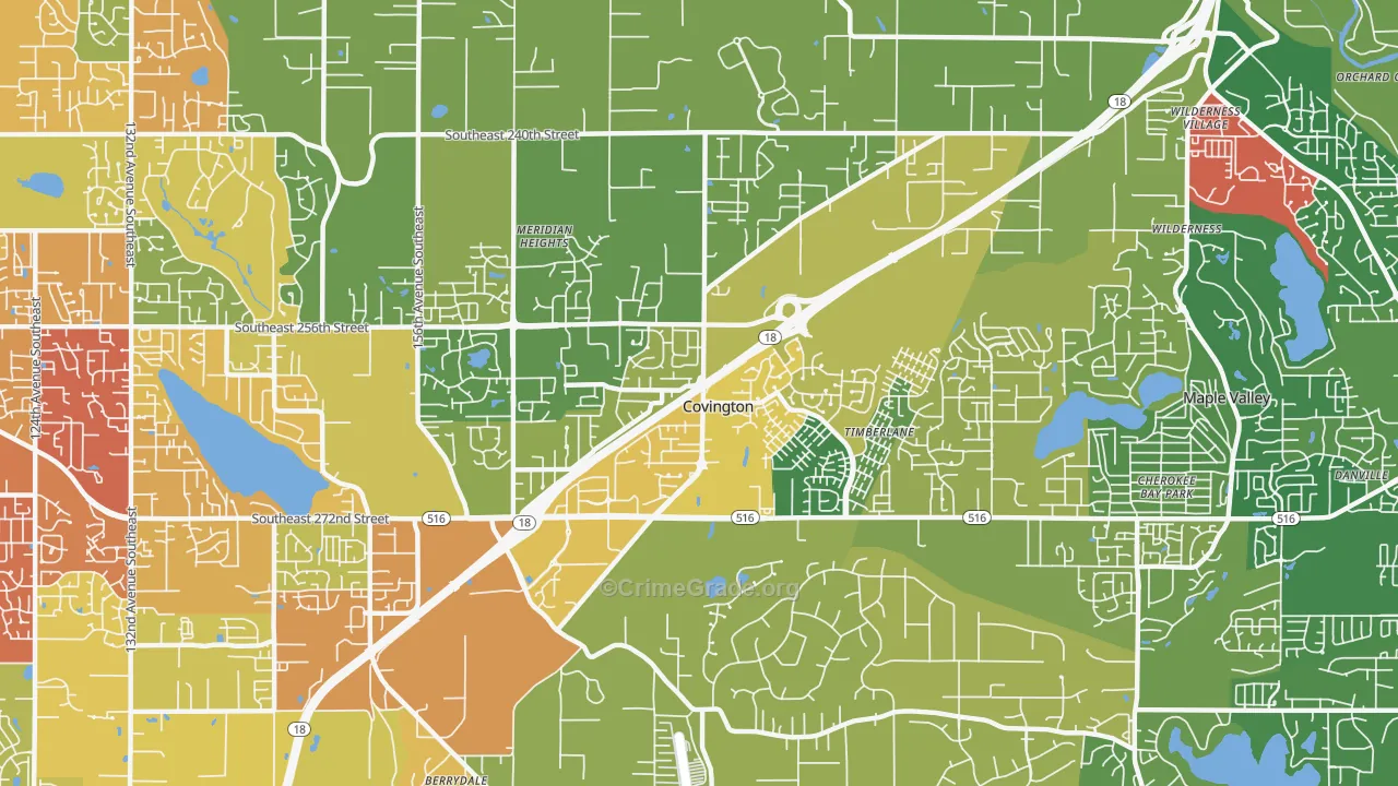 Covington, WA Map of Theft Rates