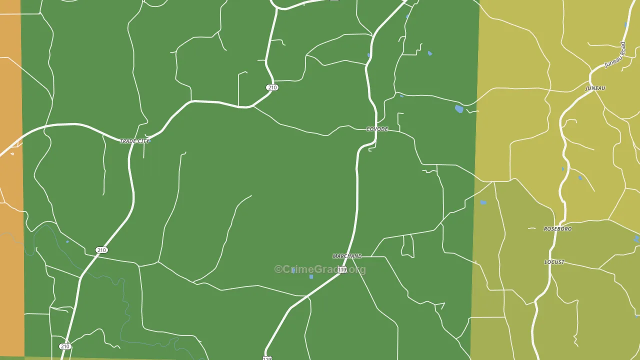 Covode, PA Map of Theft Rates