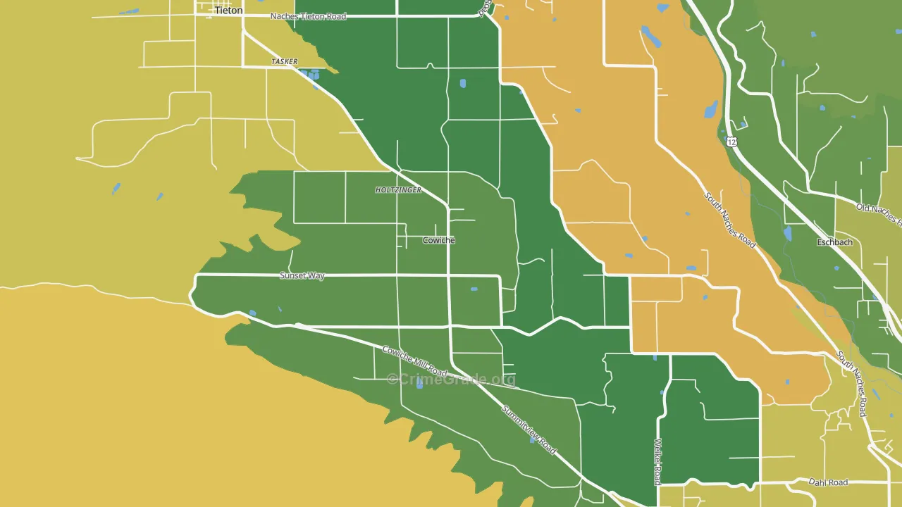 Cowiche, WA Map of Theft Rates