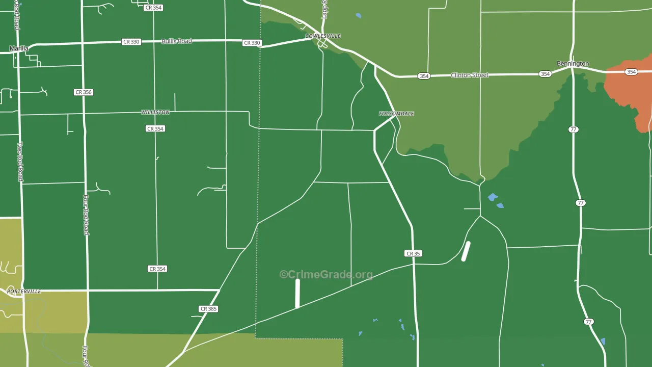 Cowlesville, NY Map of Theft Rates