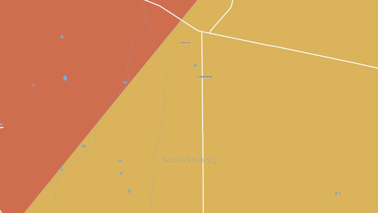 Coyanosa, TX Map of Theft Rates