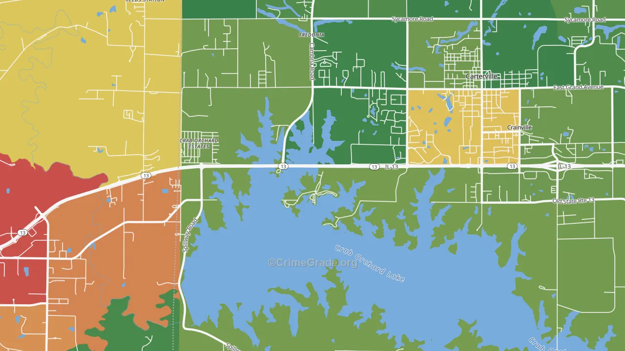 Crab Orchard Estates, IL Map of Theft Rates