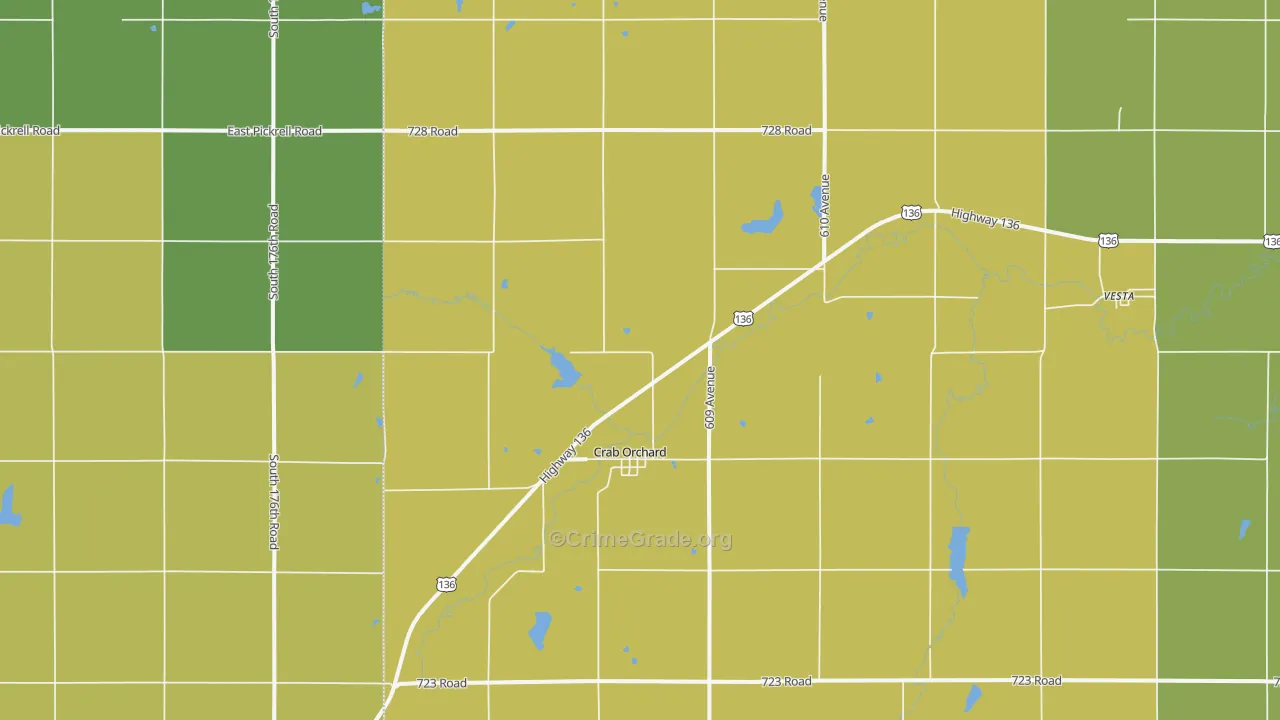 Crab Orchard, NE Map of Theft Rates