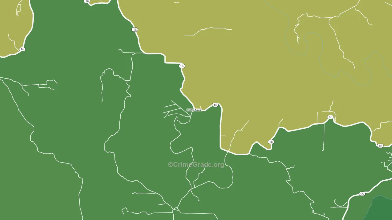 Crabtree, AR Map of Theft Rates