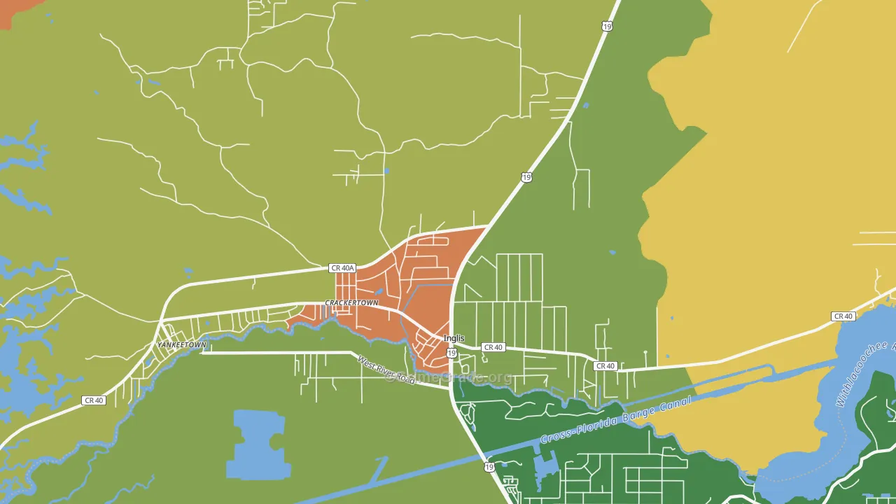 Crackertown, FL Map of Theft Rates