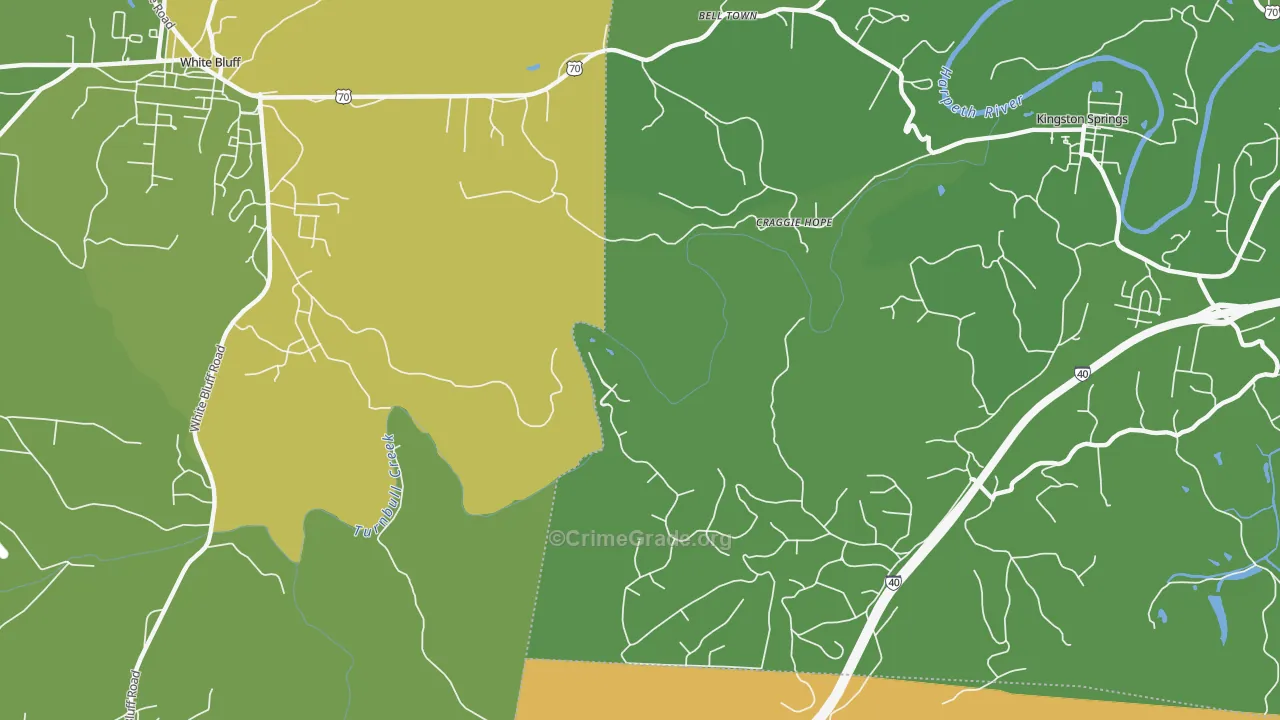 Craggie Hope, TN Map of Theft Rates