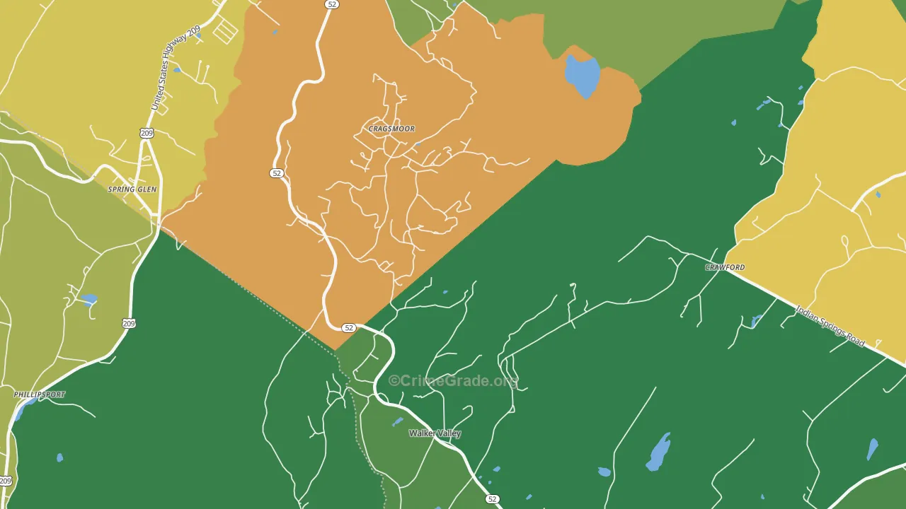 Cragsmoor, NY Map of Theft Rates