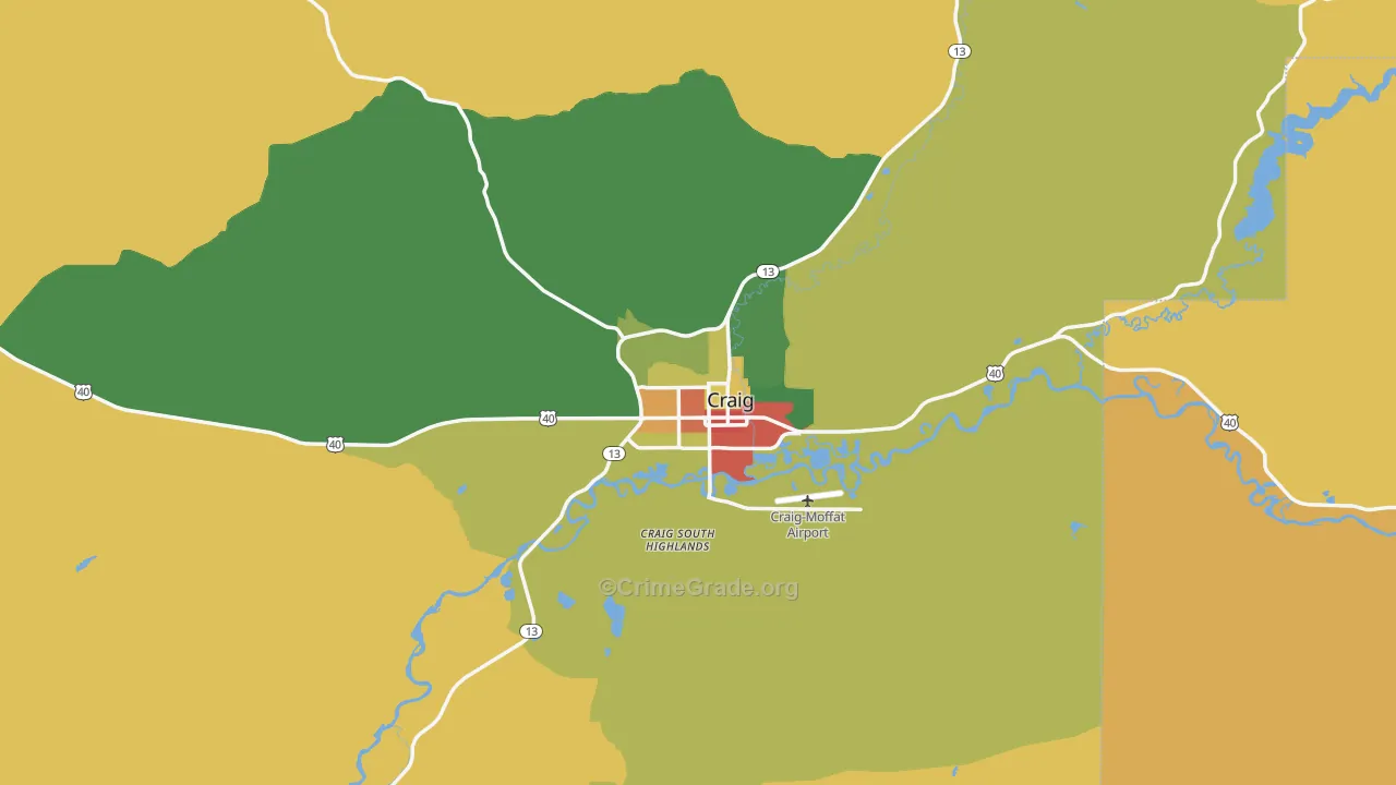 Craig, CO Map of Theft Rates
