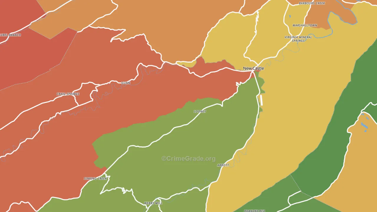 Craig County, VA Map of Theft Rates