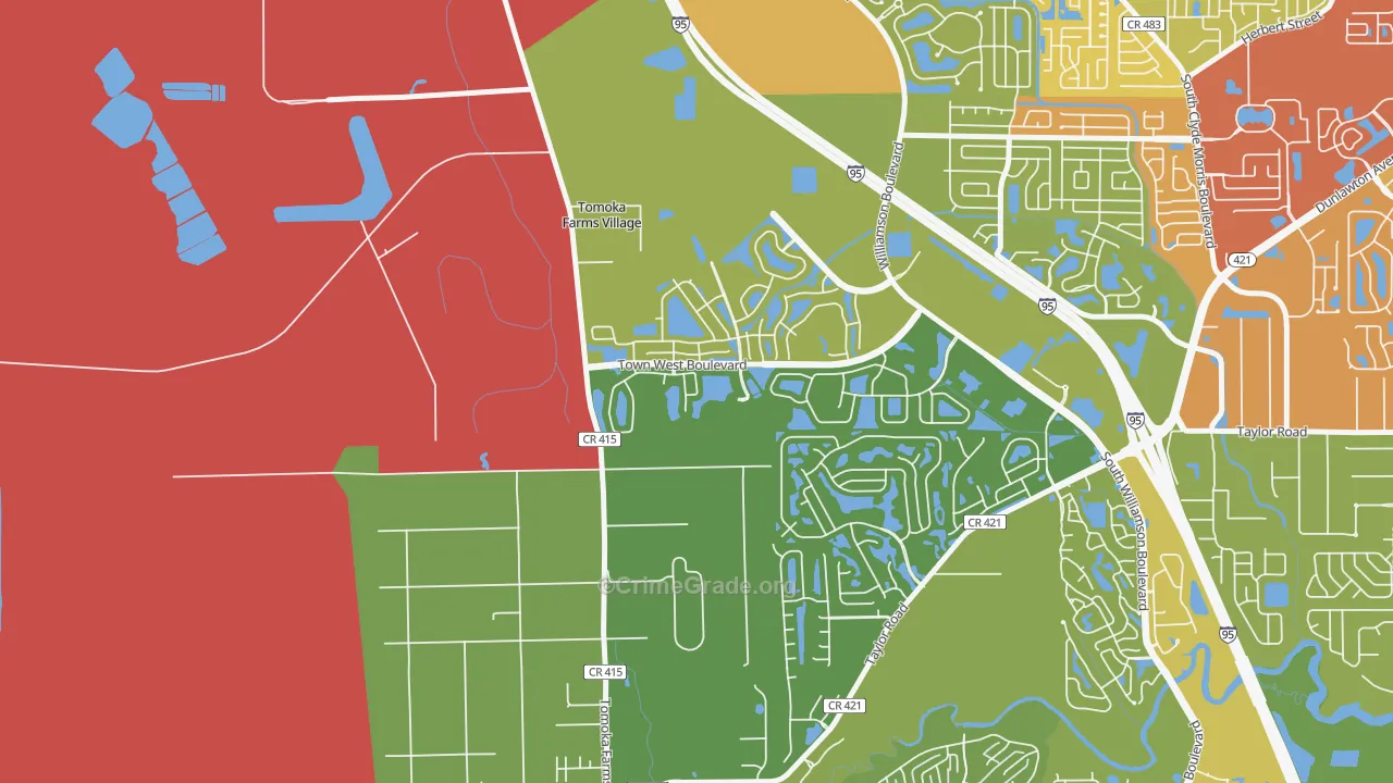 Craig Farms, Port Orange, FL Map of Theft Rates