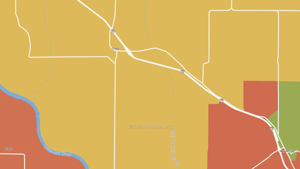 Craig, MO Map of Theft Rates