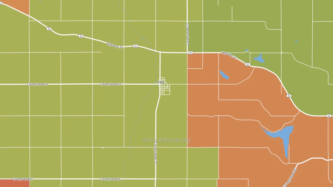 Craig, NE Map of Theft Rates