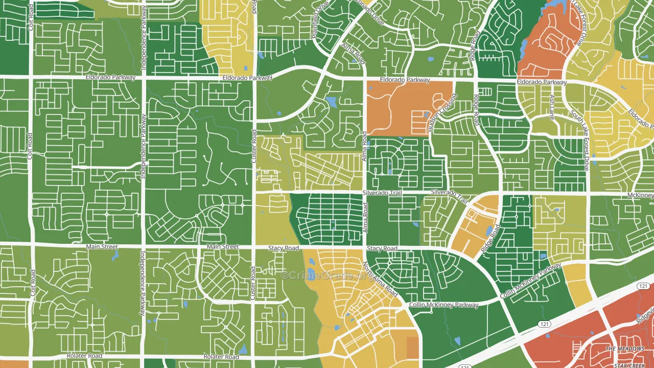Craig Ranch North, McKinney, TX Map of Theft Rates