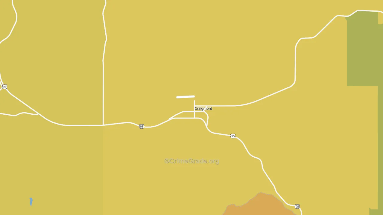 Craigmont, ID Map of Theft Rates