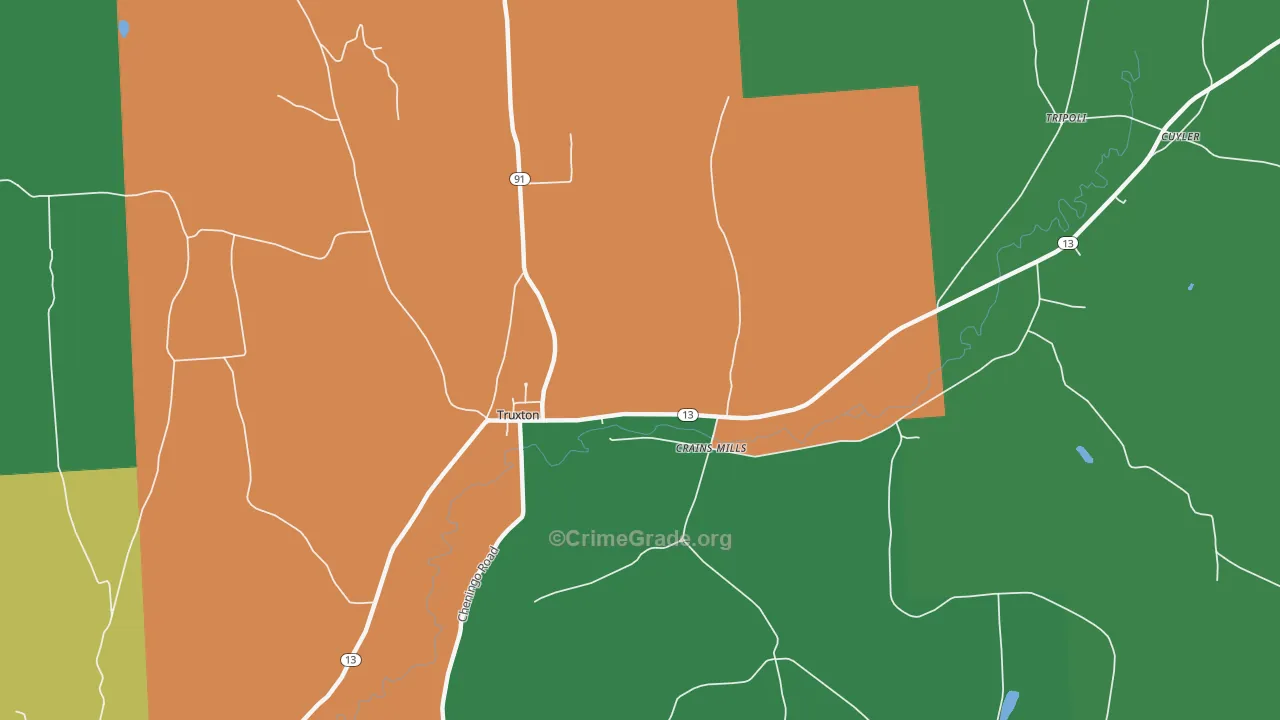 Crains Mills, NY Map of Theft Rates