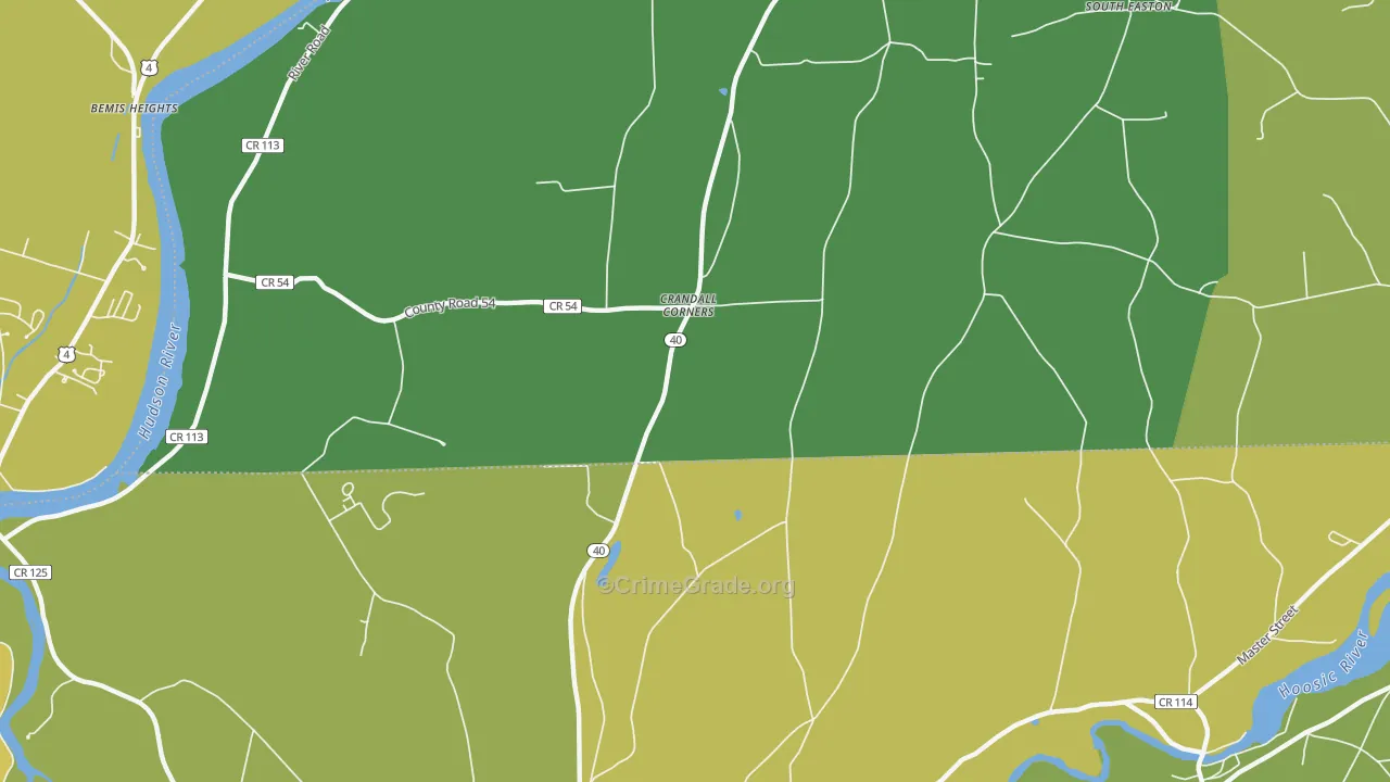 Crandall Corners, NY Map of Theft Rates