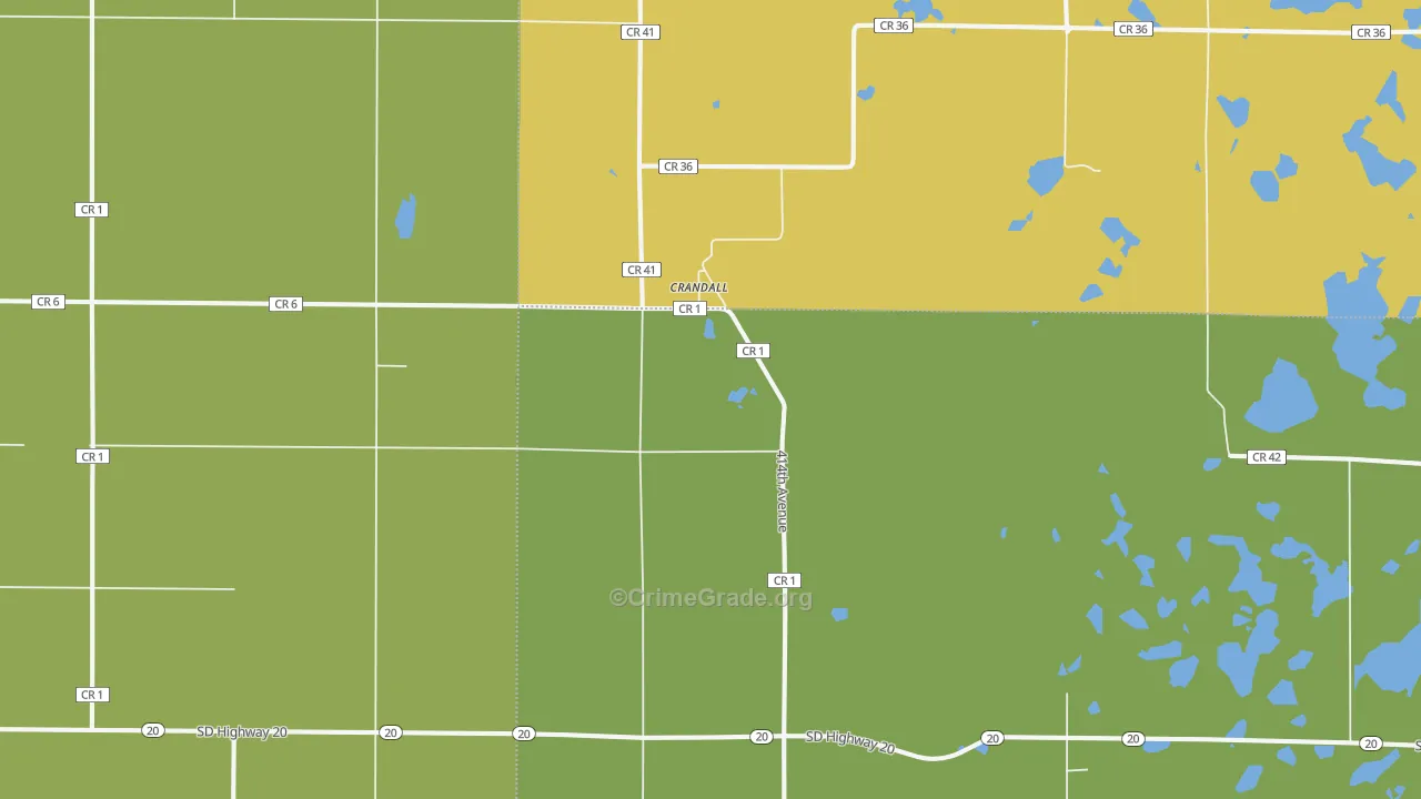 Crandall, SD Map of Theft Rates