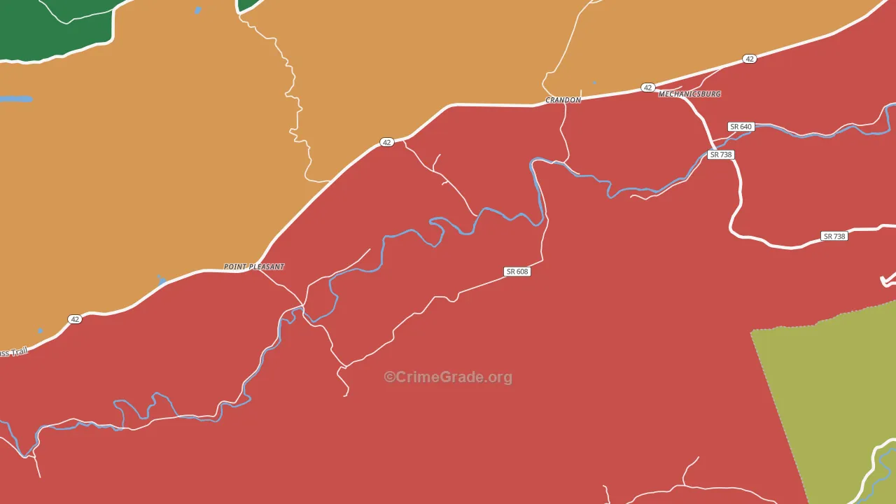 Crandon, VA Map of Theft Rates