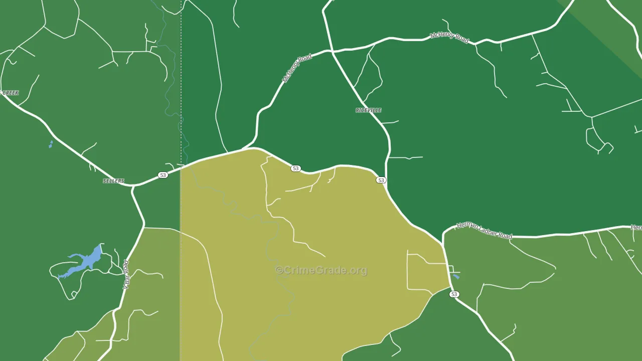 Crane Creek, MS Map of Theft Rates