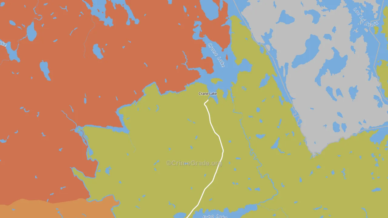 Crane Lake, MN Map of Theft Rates