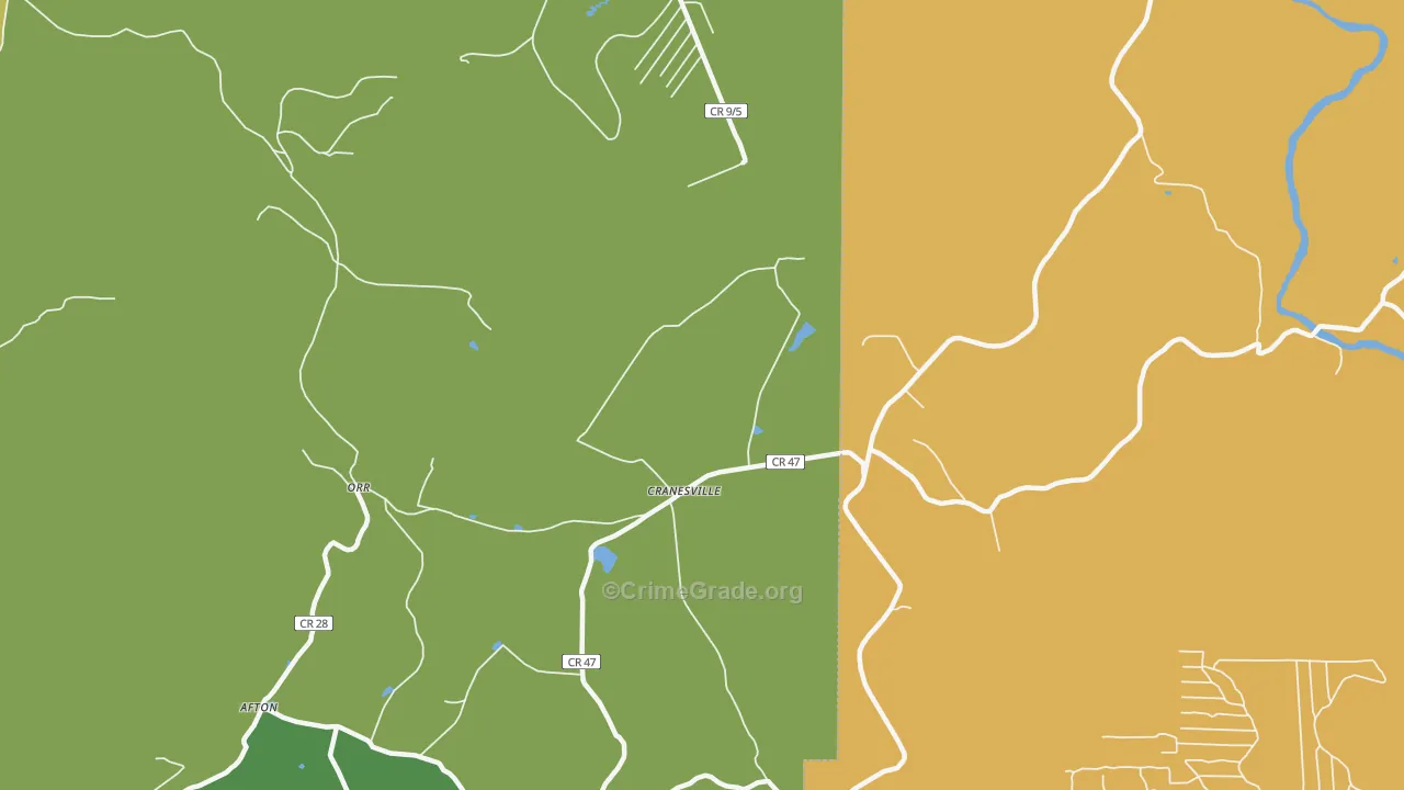 Cranesville, WV Map of Theft Rates