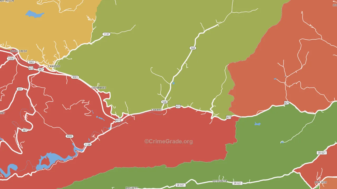 Cranks, KY Map of Theft Rates