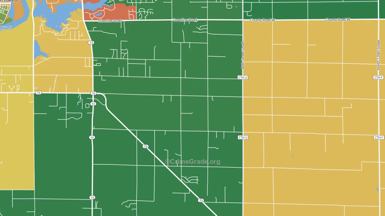 Cranmoor, WI Map of Theft Rates