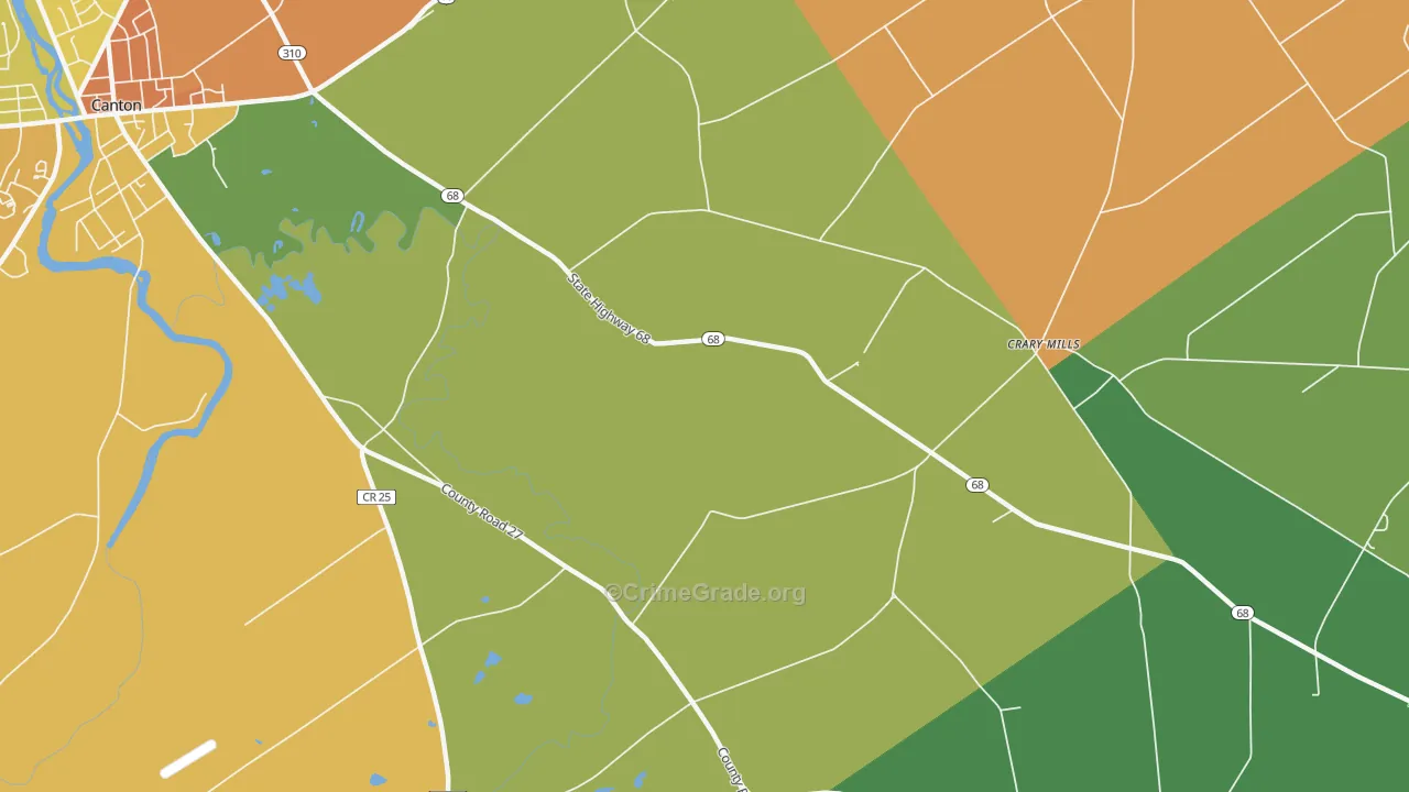 Crary Mills, NY Map of Theft Rates