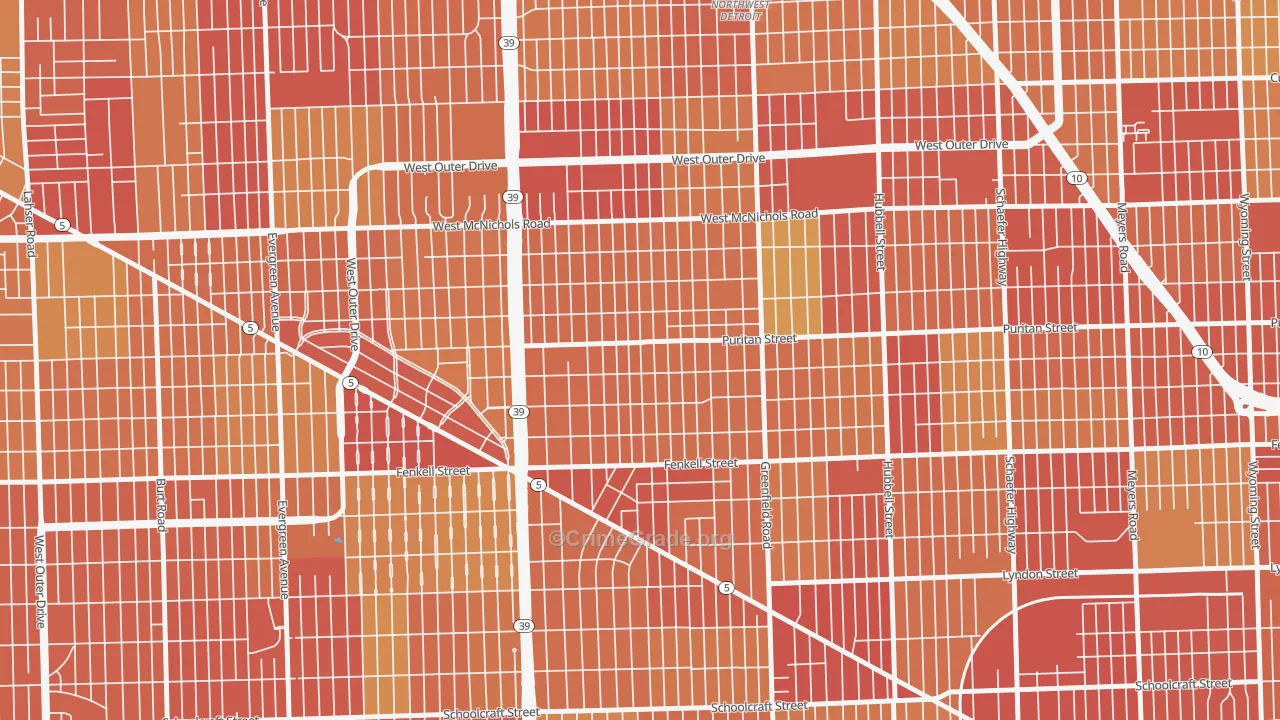 Crary-St Marys, Detroit, MI Map of Theft Rates