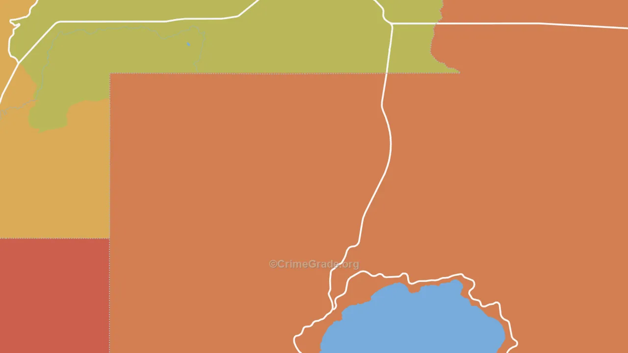 Crater Lake, OR Map of Theft Rates
