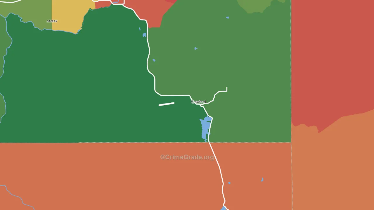Crawford, CO Map of Theft Rates