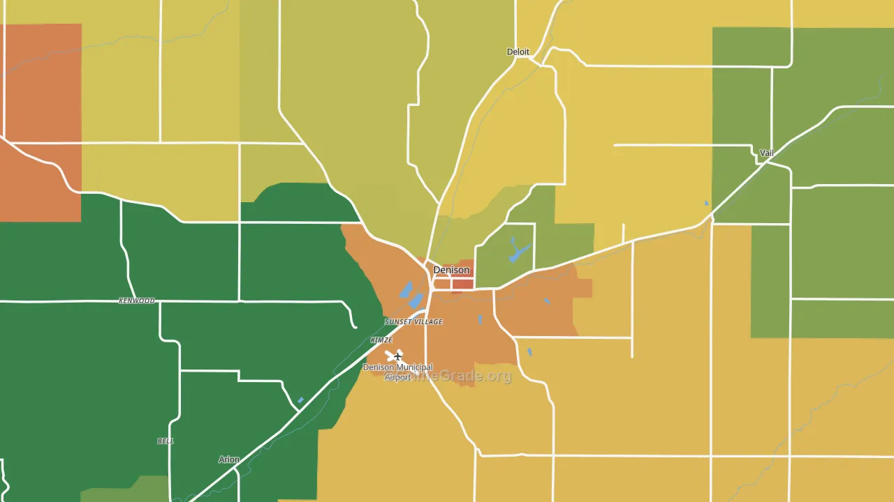 Crawford County, IA Map of Theft Rates