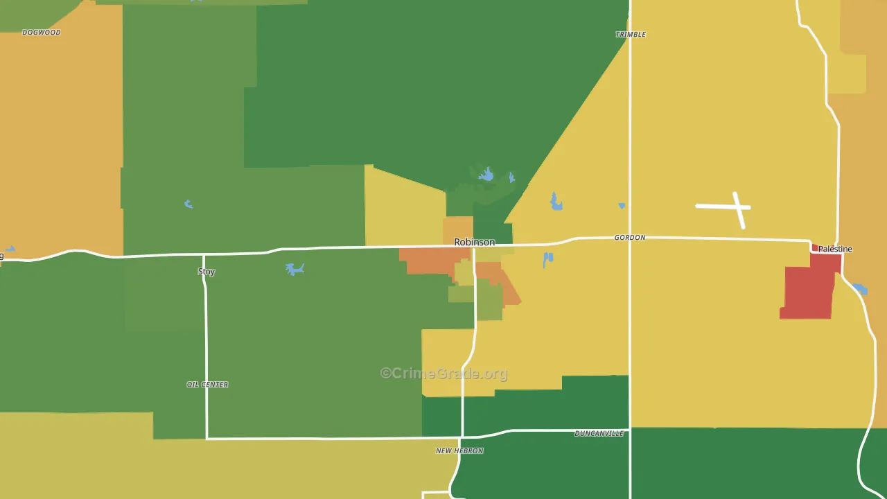 Crawford County, IL Map of Theft Rates