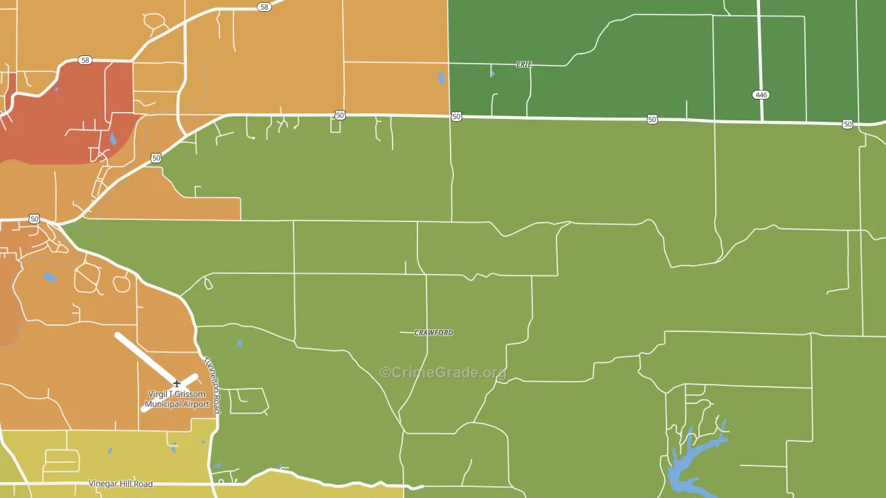 Crawford, IN Map of Theft Rates