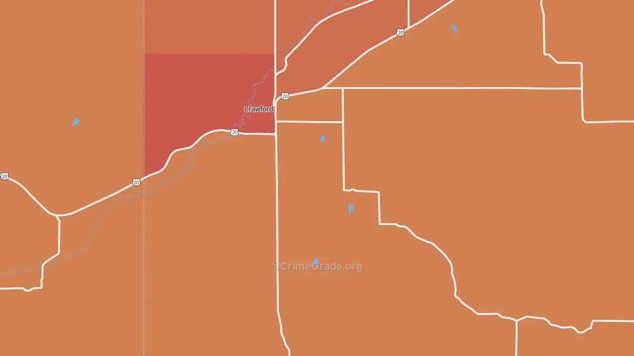Crawford, NE Map of Theft Rates