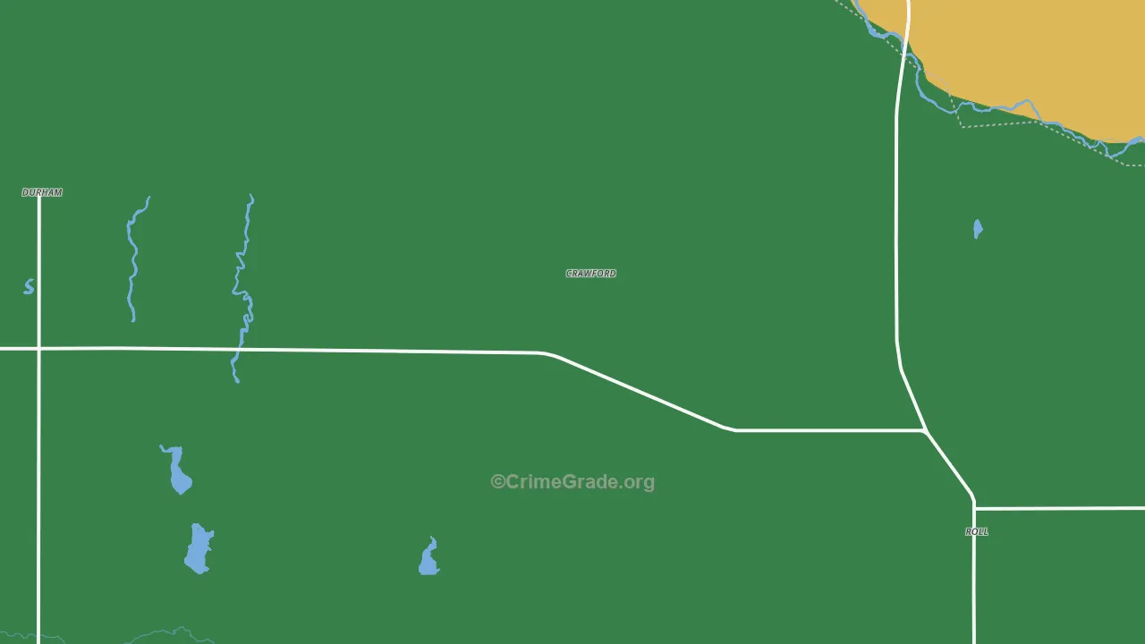 Crawford, OK Map of Theft Rates