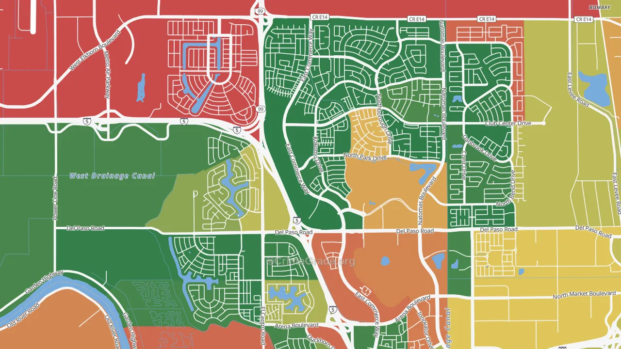 Creekside, Sacramento, CA Map of Theft Rates